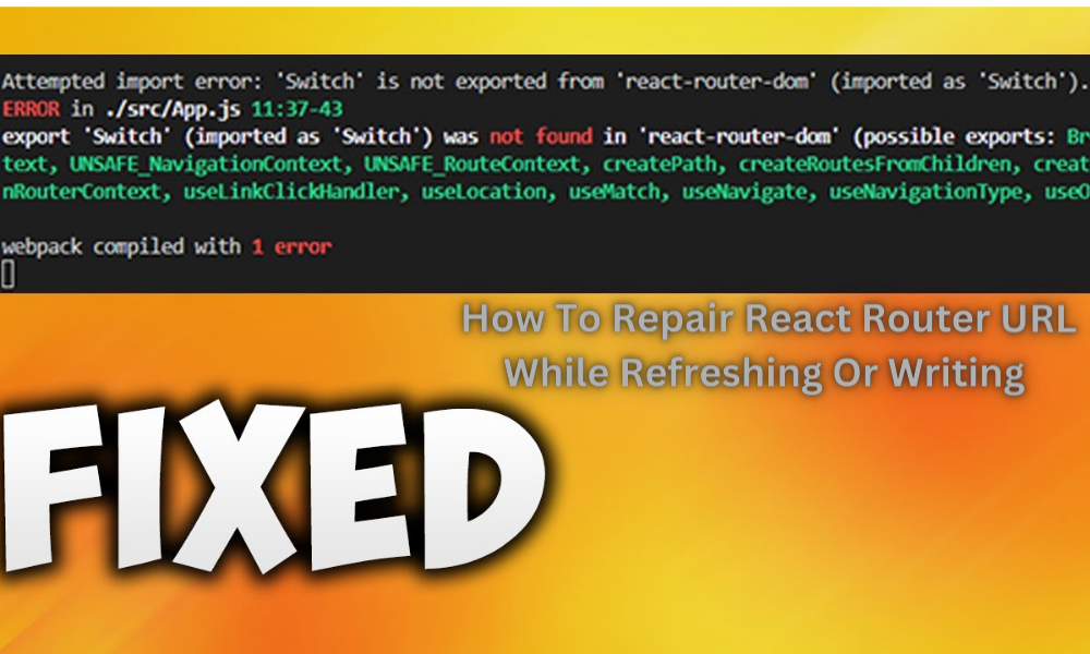 How To Repair React Router URL Whilst Refreshing Or Writing